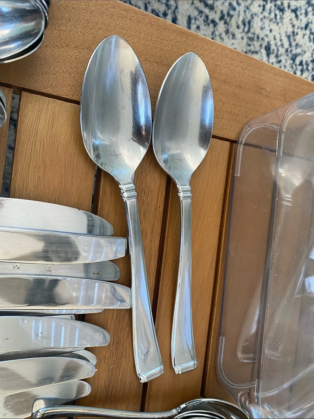 Gorham Polished Silver Stainless Steel Flatware Set